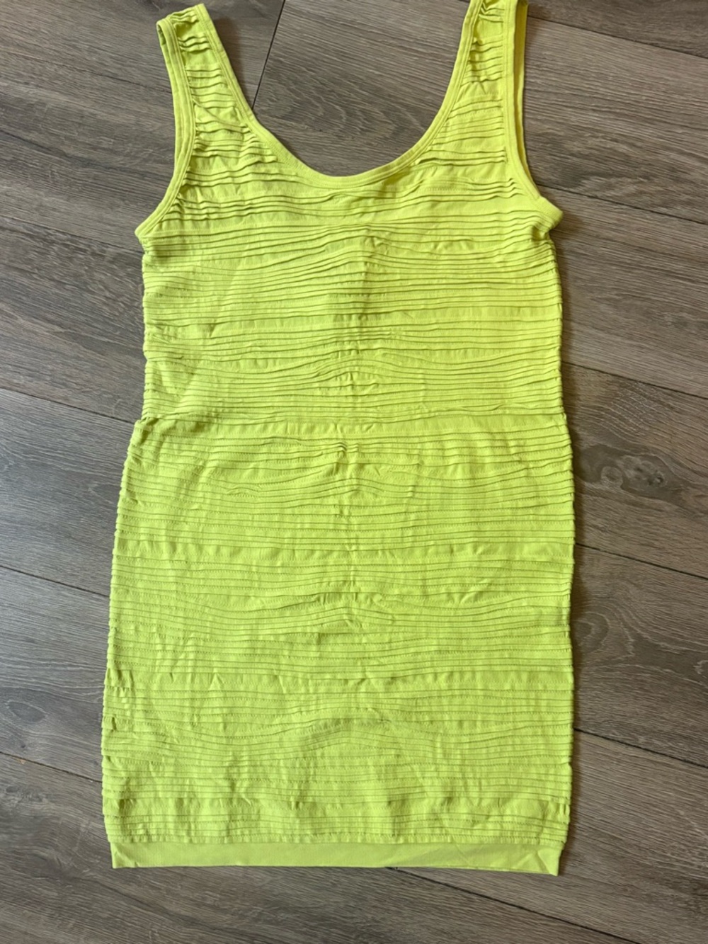 Forever 21 Neon Yellow Ribbed Sleeveless Bodycon Mini Dress